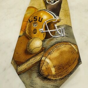 Eagles Wings LSU‎ Tigers Necktie Football Helmet Collegiate Tie Men